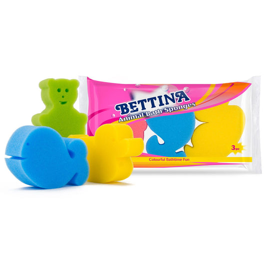 B424 Bettina 3 pc Fun Animal Bath Sponges